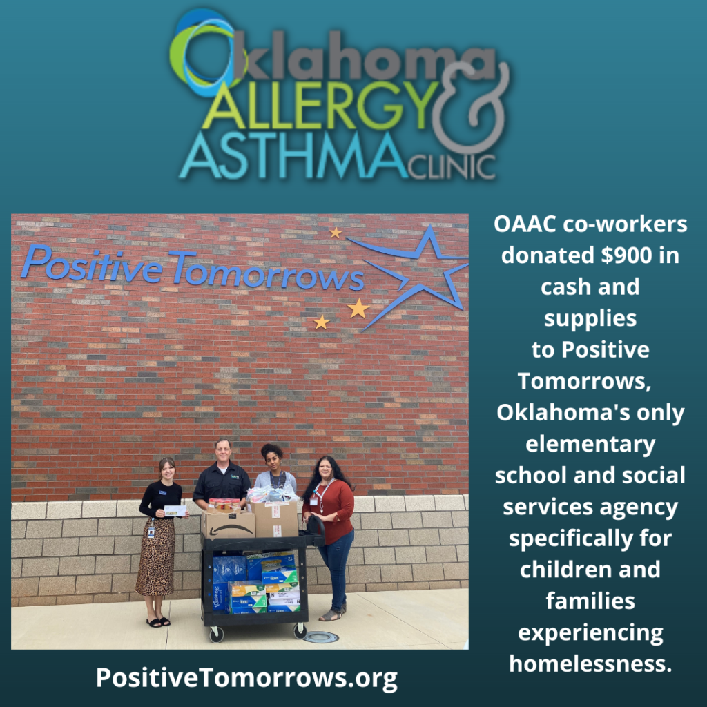 OAAC CoWorkers Donate to Positive Tomorrows Oklahoma Allergy and
